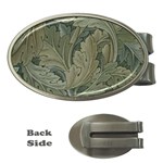Vintage Background Green Leaves Money Clips (Oval) 