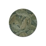 Vintage Background Green Leaves Magnet 3  (Round)