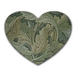 Vintage Background Green Leaves Heart Mousepads