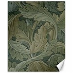 Vintage Background Green Leaves Canvas 11  x 14  