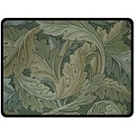 Vintage Background Green Leaves Fleece Blanket (Large) 