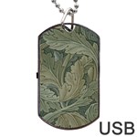 Vintage Background Green Leaves Dog Tag USB Flash (Two Sides)