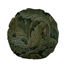 Vintage Background Green Leaves Standard 15  Premium Round Cushions by Nexatart