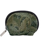 Vintage Background Green Leaves Accessory Pouches (Small) 