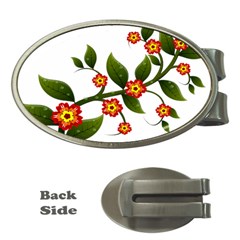 Flower Branch Nature Leaves Plant Money Clips (oval)  by Nexatart
