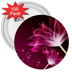Drawing Flowers Lotus 3  Buttons (100 Pack)  by Sapixe
