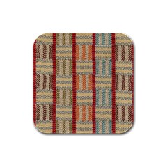 Fabric Pattern Rubber Square Coaster (4 Pack)  by Sapixe