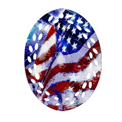 Flag Usa United States Of America Images Independence Day Ornament (oval Filigree)