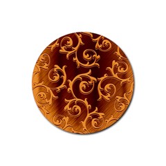 Floral Vintage Rubber Round Coaster (4 Pack)  by Sapixe