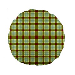 Geometric Tartan Pattern Square Standard 15  Premium Round Cushions by Sapixe
