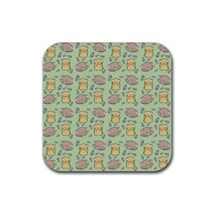 Hamster Pattern Rubber Coaster (square) 