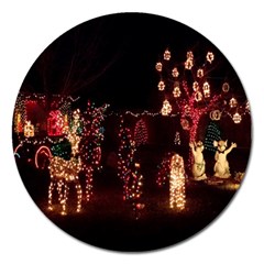 Holiday Lights Christmas Yard Decorations Magnet 5  (round) by Sapixe