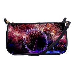 Happy New Year Clock Time Fireworks Pictures Shoulder Clutch Bags