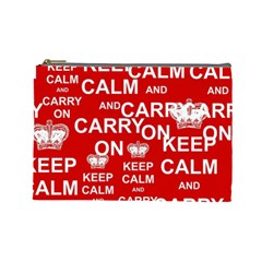 Keep Calm And Carry On Cosmetic Bag (large) 