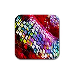 Multicolor Wall Mosaic Rubber Square Coaster (4 Pack)  by Sapixe