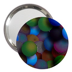Multicolored Patterned Spheres 3d 3  Handbag Mirrors