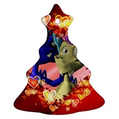 Ove Hearts Cute Valentine Dragon Christmas Tree Ornament (two Sides)