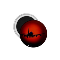 Red Sun Jet Flying Over The City Art 1 75  Magnets by Sapixe