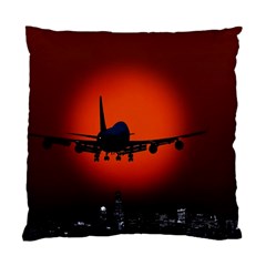Red Sun Jet Flying Over The City Art Standard Cushion Case (one Side) by Sapixe