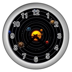 Solar System Wall Clocks (silver)  by Sapixe