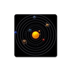 Solar System Square Magnet by Sapixe