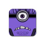 Evil Purple Rubber Coaster (Square) 