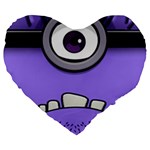 Evil Purple Large 19  Premium Heart Shape Cushions
