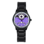 Evil Purple Stainless Steel Round Watch