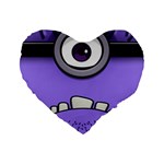 Evil Purple Standard 16  Premium Flano Heart Shape Cushions