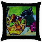 Still Life With A Pig Bank Throw Pillow Case (Black)