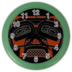 Traditional Northwest Coast Native Art Color Wall Clocks