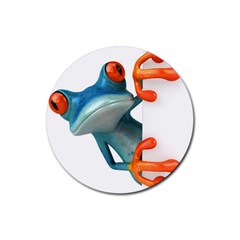 Tree Frog Illustration Rubber Coaster (round)  by Sapixe