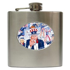 United States Of America Celebration Of Independence Day Uncle Sam Hip Flask (6 Oz) by Sapixe