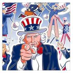United States Of America Celebration Of Independence Day Uncle Sam Large Satin Scarf (square) by Sapixe