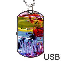 Poppies In An Abandoned Yard 4 Dog Tag Usb Flash (one Side) by bestdesignintheworld