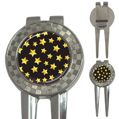 Yellow Stars Pattern 3-in-1 Golf Divots by Sapixe