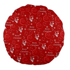 Santa Christmas Collage Large 18  Premium Flano Round Cushions