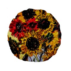 Sunflowers In A Scott House Standard 15  Premium Round Cushions by bestdesignintheworld