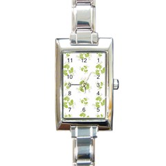 Photographic Floral Decorative Pattern Rectangle Italian Charm Watch by dflcprints