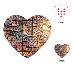 Wooden Blocks Detail Playing Cards (heart)  by Sapixe