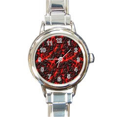 Volcanic Textures Round Italian Charm Watch by Sapixe