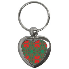 Christmas Background Key Chains (heart)  by Sapixe