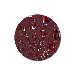 Mandelbrot Fractal Mathematics Art Rubber Round Coaster (4 Pack) 