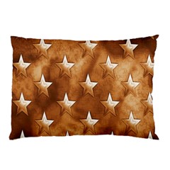 Stars Brown Background Shiny Pillow Case (two Sides) by Sapixe