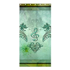 Music, Decorative Clef With Floral Elements Shower Curtain 36  X 72  (stall)  by FantasyWorld7