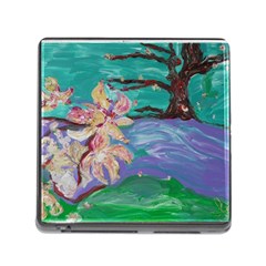Magnolia By The River Bank Memory Card Reader (square) by bestdesignintheworld