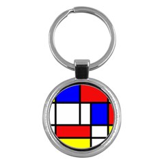 Piet Mondrian Mondriaan Style Key Chains (round)  by yoursparklingshop