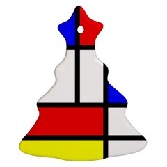 Piet Mondrian Mondriaan Style Christmas Tree Ornament (two Sides) by yoursparklingshop
