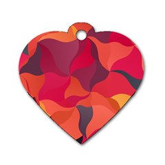 Red Orange Yellow Pink Art Dog Tag Heart (two Sides) by yoursparklingshop