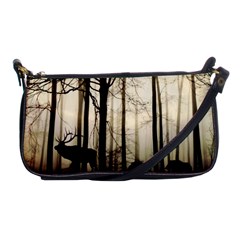 Forest Fog Hirsch Wild Boars Shoulder Clutch Bags